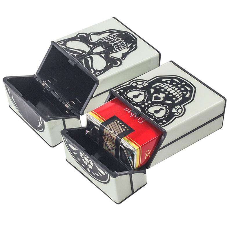 Luminous Cigarette Case Personalized Automatic Snap Cover Storage Cigarette Case(White Eyes)