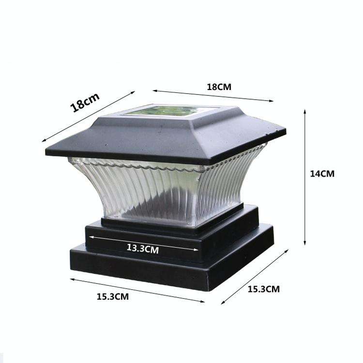 Outdoor Solar Column Lamp IP44 Waterproof Garden Fence Light Solar Street Lamp(Black Shell+Warm L...