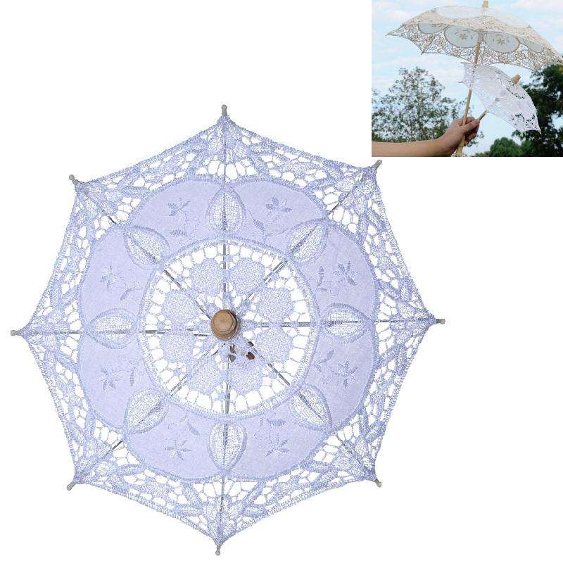 Wedding Bridal Lace Umbrella Shooting Props Wedding Supplies, Size: Length 26cm/ Diameter 29cm(Wh...