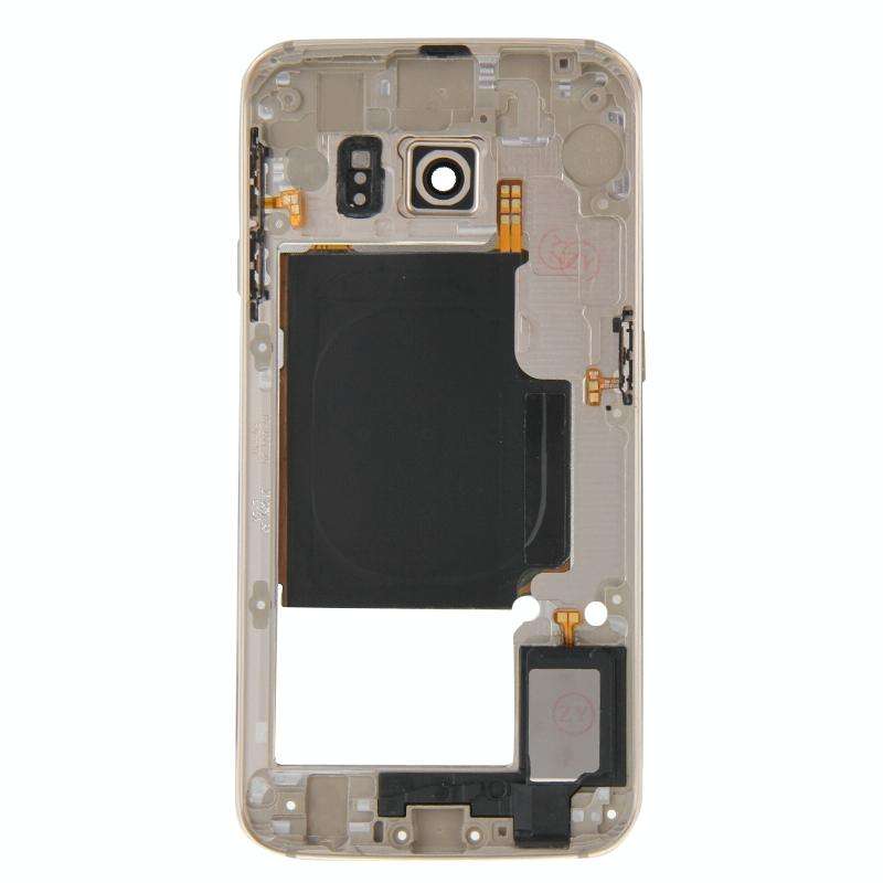 For Galaxy S6 Edge / G925 Back Plate Housing Camera Lens Panel with Side Keys and Speaker Ringer ...