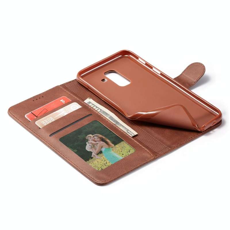 For Galaxy A6 Plus (2018) LC.IMEEKE Calf Texture Horizontal Flip Leather Case, with Holder & Card...