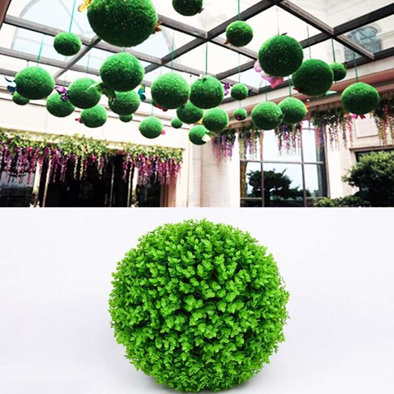 Artificial Green Eucalyptus Plant Ball Tree Wedding Event Home Outdoor Decoration Hanging Ornamen...