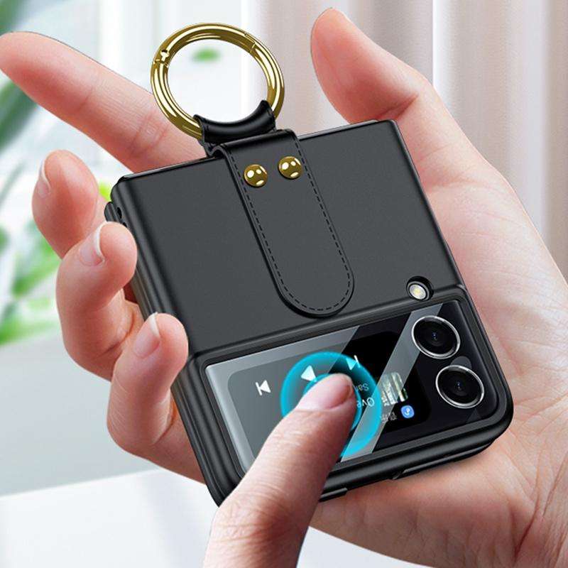 For Samsung Galaxy Z Flip3 5G GKK Ultra-thin PC Full Coverage Phone Flip Case with Ring Holder(Si...