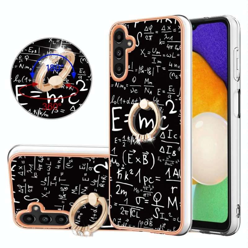For Samsung Galaxy A34 5G Electroplating Dual-side IMD Phone Case with Ring Holder(Equation)