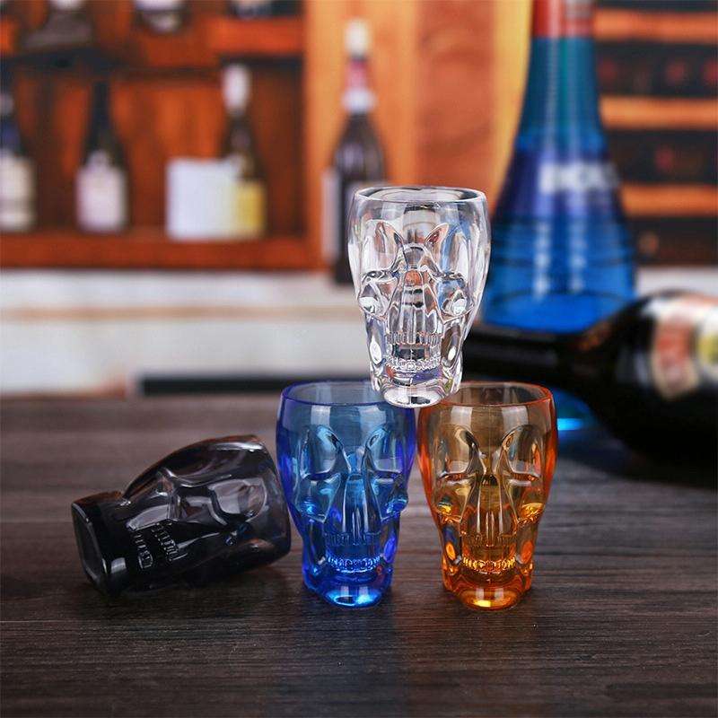 Skull Shape Transparent Acrylic Beer Cups(Black)
