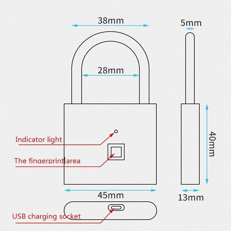 Stainless Steel Automatic Intelligent Fingerprint Padlock Electronic Lock, 10 Fingerprint Edition...