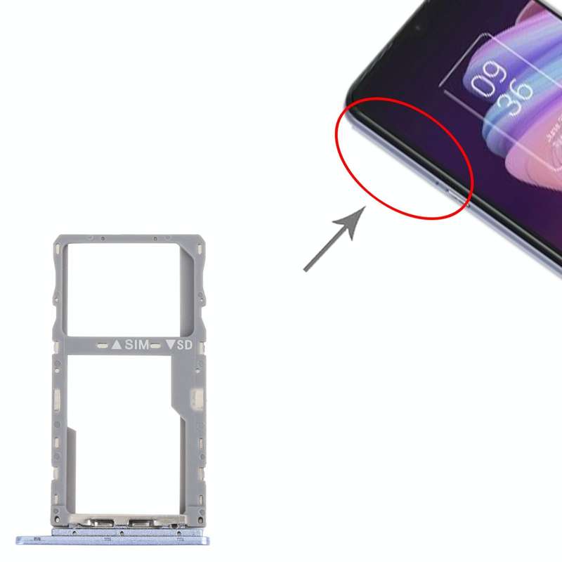 For TCL 10 SE T766H Original SIM Card Tray + SIM / Micro SD Card Tray(Purple)