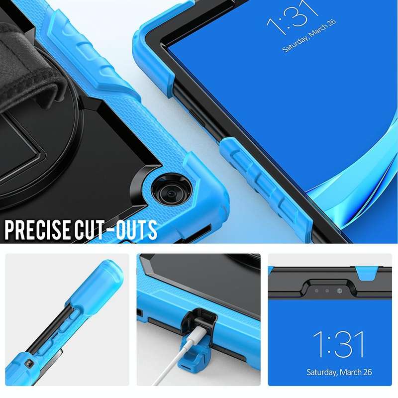 For Lenovo Tab M10 FHD Plus Shockproof Colorful Silicone + PC Protective Case with Holder & Shoul...