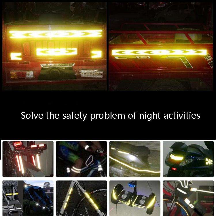 PVC Crystal Color Arrow Reflective Film Truck Honeycomb Guidelines Warning Tape Stickers 5cm x 25...