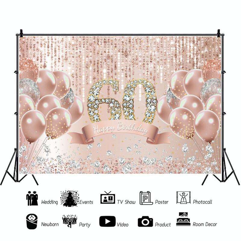 MDU05523 1.5m x 1m Rose Golden Balloon Birthday Party Background Cloth Photography Photo Pictoria...