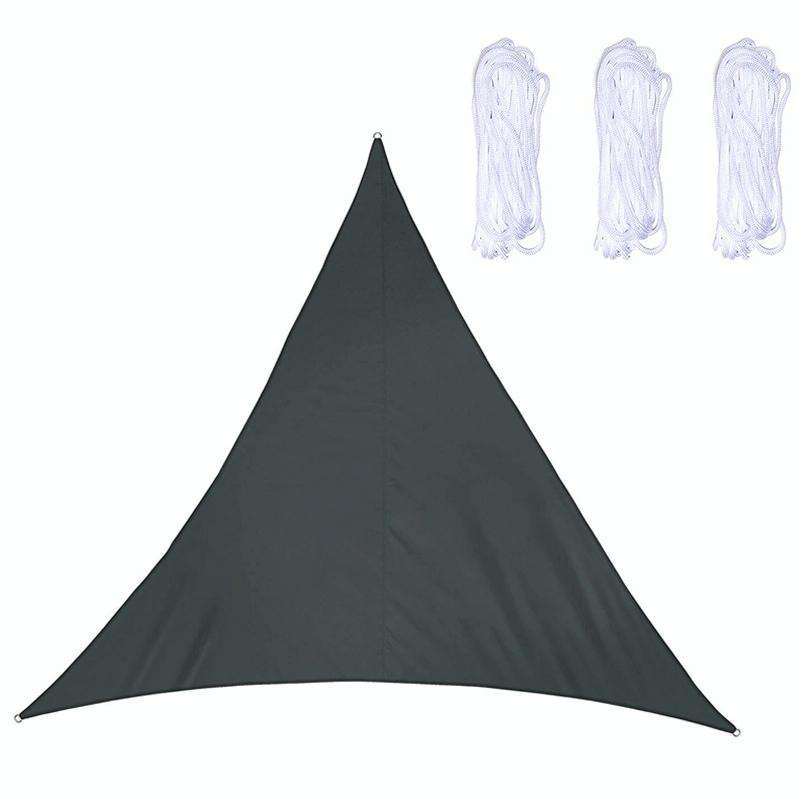 Triangle Outdoor Garden Sunshade Sail Waterproof Anti-UV Canopy, Size: 2.4m x 2.4m x 2.4m(Black)