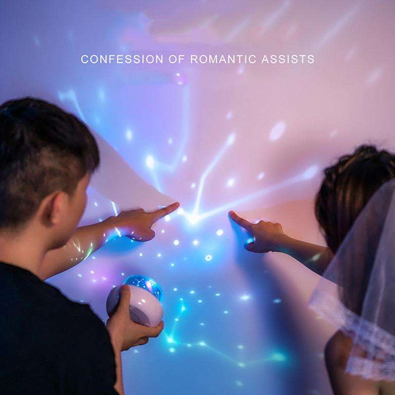 Children Starry Sky Projection Lamp USB Rotating LED Night Light Music Box Chargeable Sleeping Li...