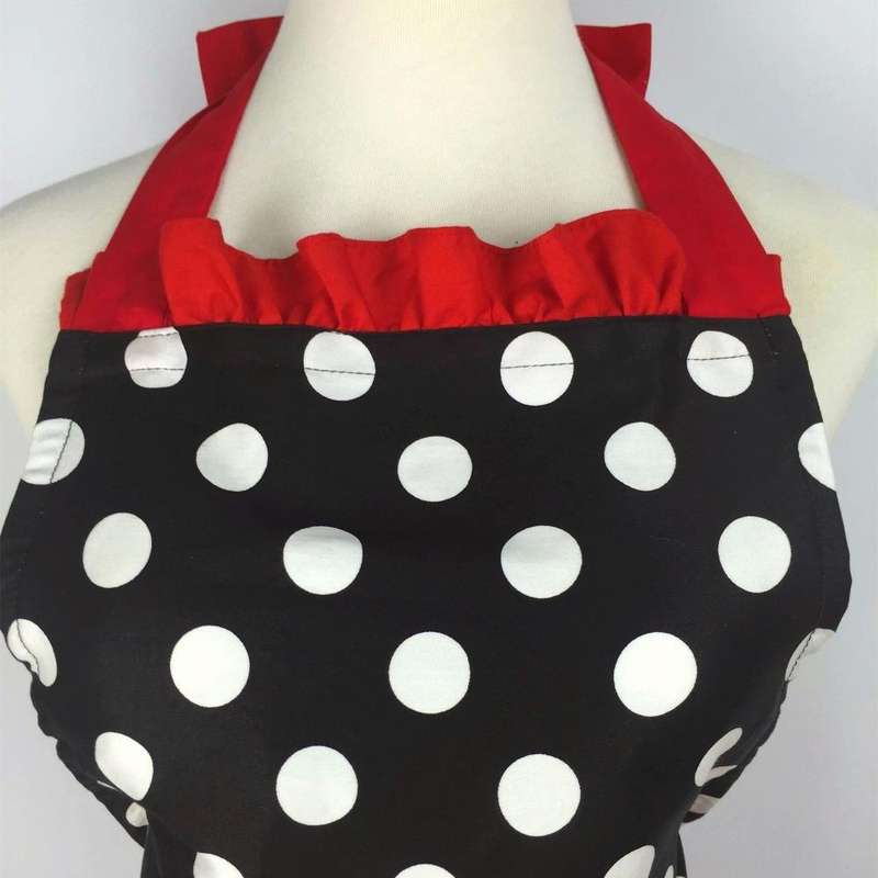 Cotton Dot Overalls Apron(Pink)