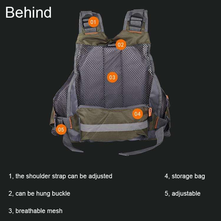 MANNER Outdoor Multifunctional Fishing Life Vest Swimming Life Jacket (Grey)