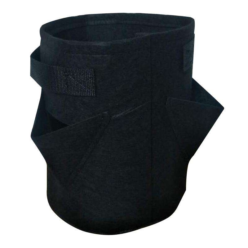 3 Pockets 18L / 5 Gallon Non-woven Felt Strawberry Planting Bag, Size: 23X28cm(Black)