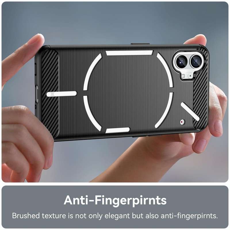 For Nothing Phone 1 Brushed Texture Carbon Fiber TPU Phone Case(Black)