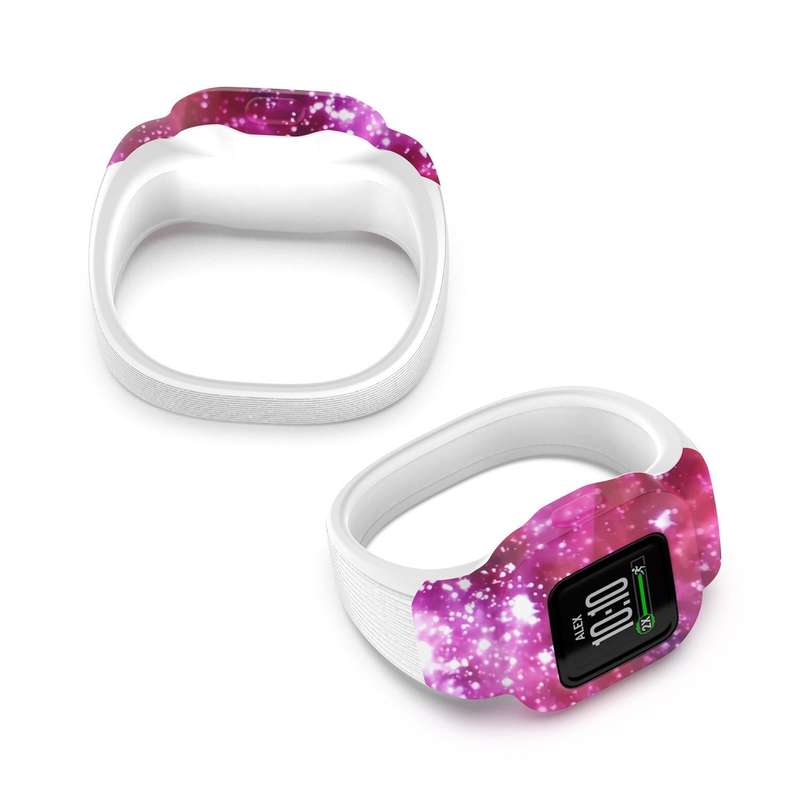 For Garmin Vivofit JR3 No Buckle Silicone Printing Watch Band, Size:L(Starry Sky)