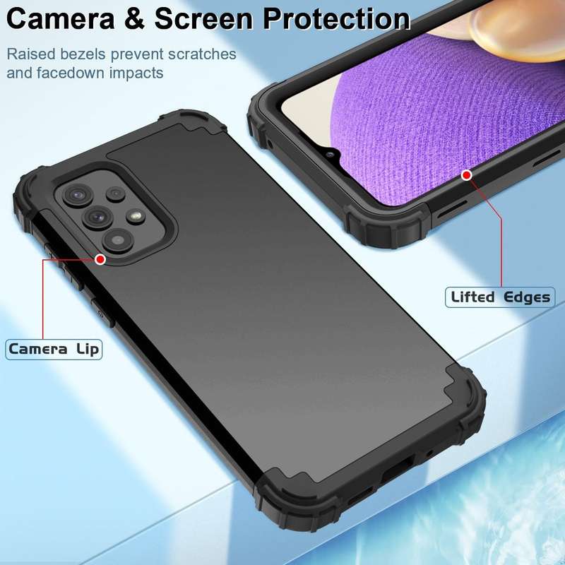 For Samsung Galaxy A73 5G PC + Silicone Phone Case(Black)
