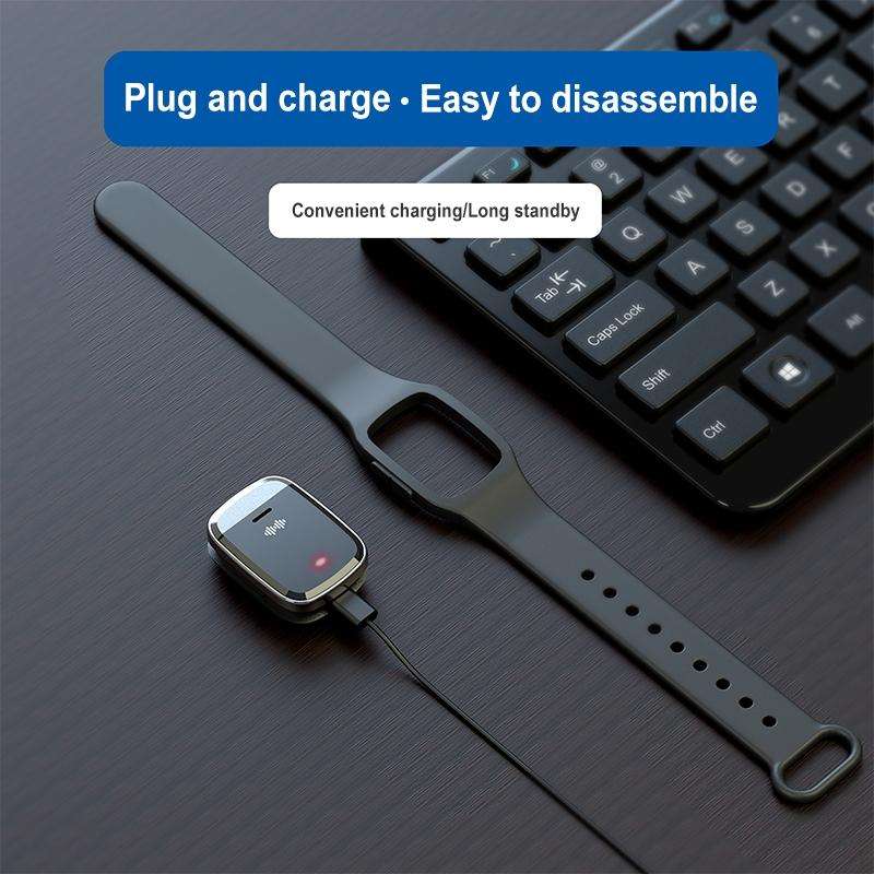 M20 Outdoor Ultrasonic Wave Mosquito Repellent Wristband with Clock & Body Temperature Test(Black)