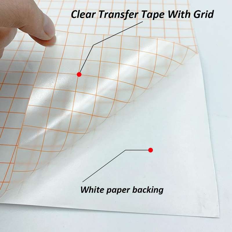 30cm x 500cm Self Adhesive Clear Lattice PVC Vinyl Positioning Transfer Film(Orange)