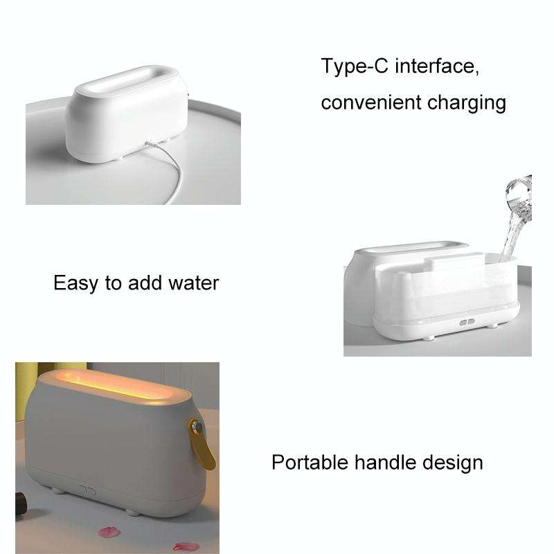 Simulation Flame Aromatherapy Humidifier Bedroom Ambient Light, Color: 3 Colors (RGB)