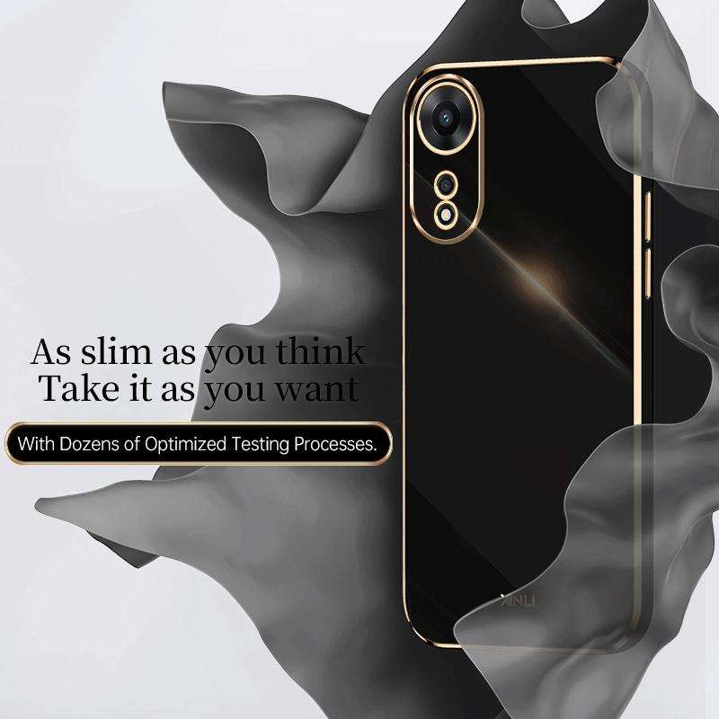 For OPPO A58 5G XINLI Straight 6D Plating Gold Edge TPU Phone Case(Pink)