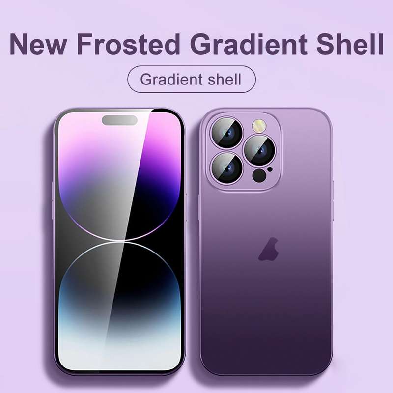 For iPhone 14 Plus Skin Feel Frosted Gradient Phone Case(Blue)