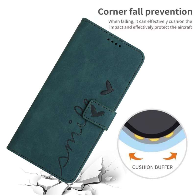For Tecno Camon 17 Pro/Camon 17P Skin Feel Heart Pattern Leather Phone Case(Green)