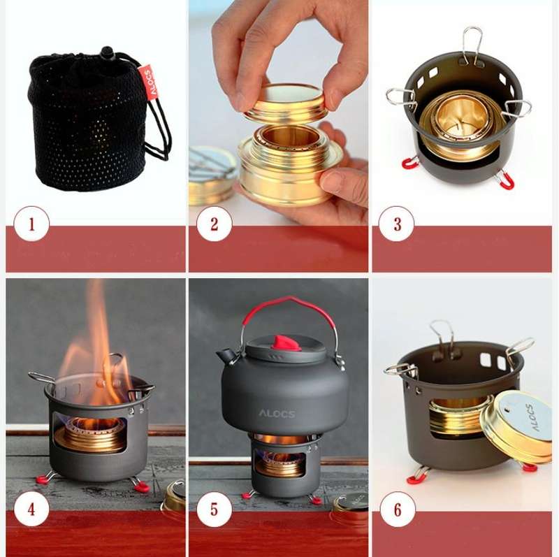 ALOCS CS-B02 Outdoor Alcohol Stove Set High-power Alcohol Burner