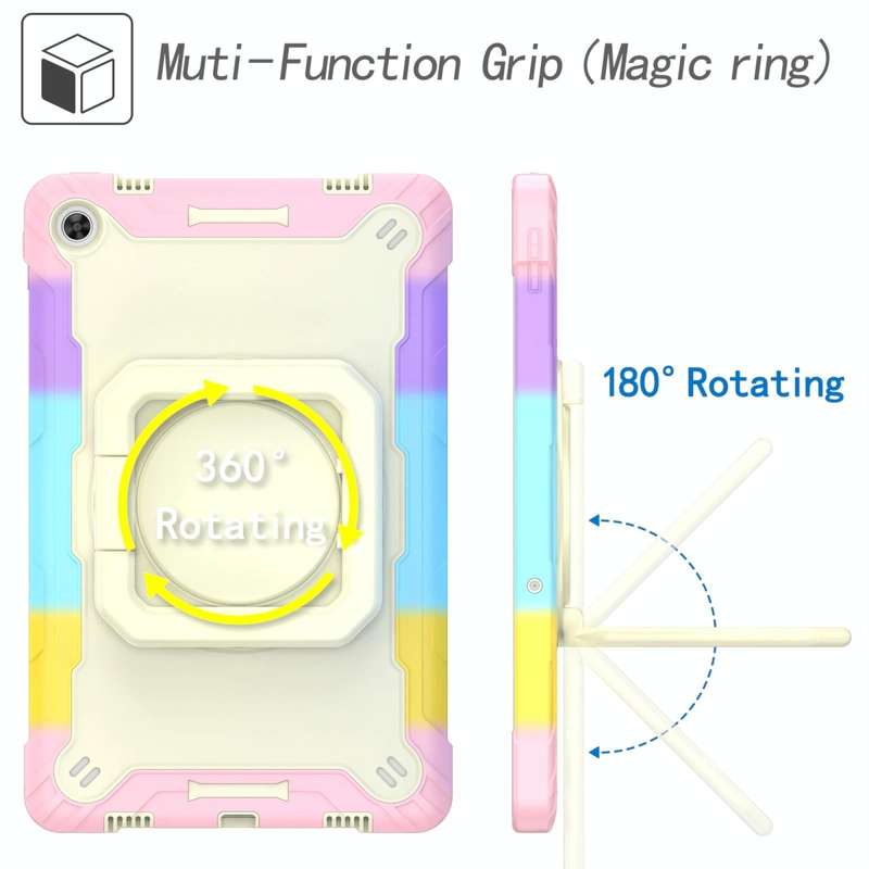 For Lenovo Tab M10 Plus 10.6 3rd Gen 2022 Silicone + PC Bracelet Holder Tablet Case(Bright Pink)