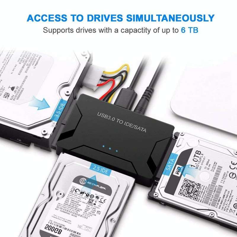 USB 3.0 to SATA / IDE Hard Disk Drive Converter Adapter Cable for 2.5 inch / 3.5 inch SATA IDE HD...