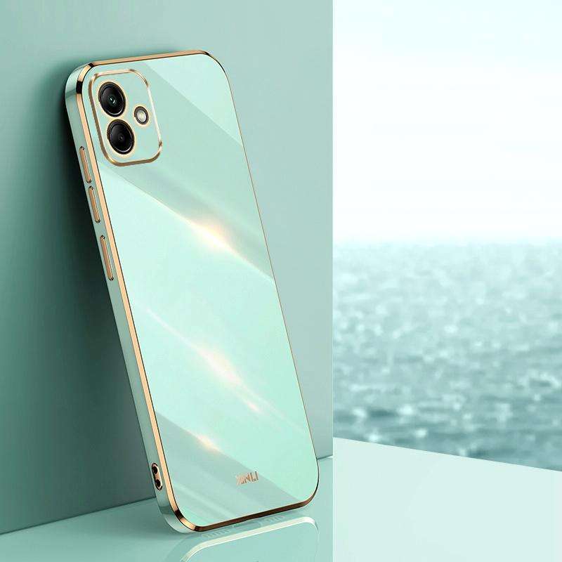 For Samsung Galaxy A05 XINLI Straight Edge 6D Electroplate TPU Phone Case(Mint Green)