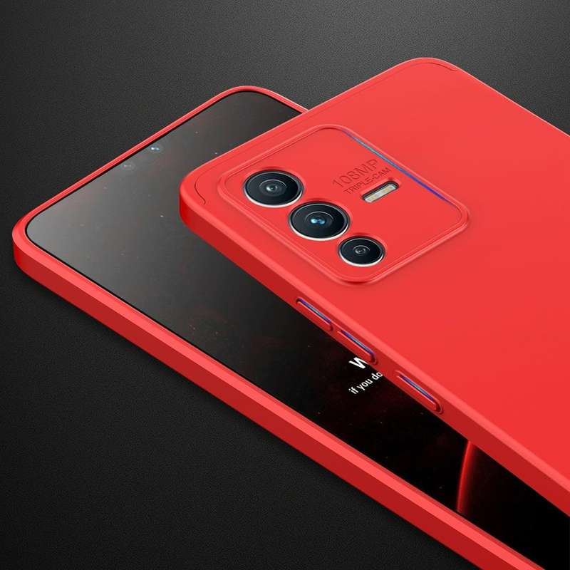 For vivo V23 5G GKK Three Stage Splicing PC Phone Case(Red)