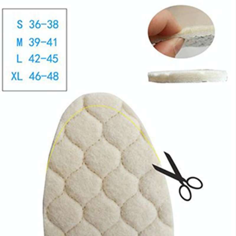 1 Pair Men And Women Wool Warm Insole Aluminum Film Insulation Sports Shock Insoles, Size:M(39-41...