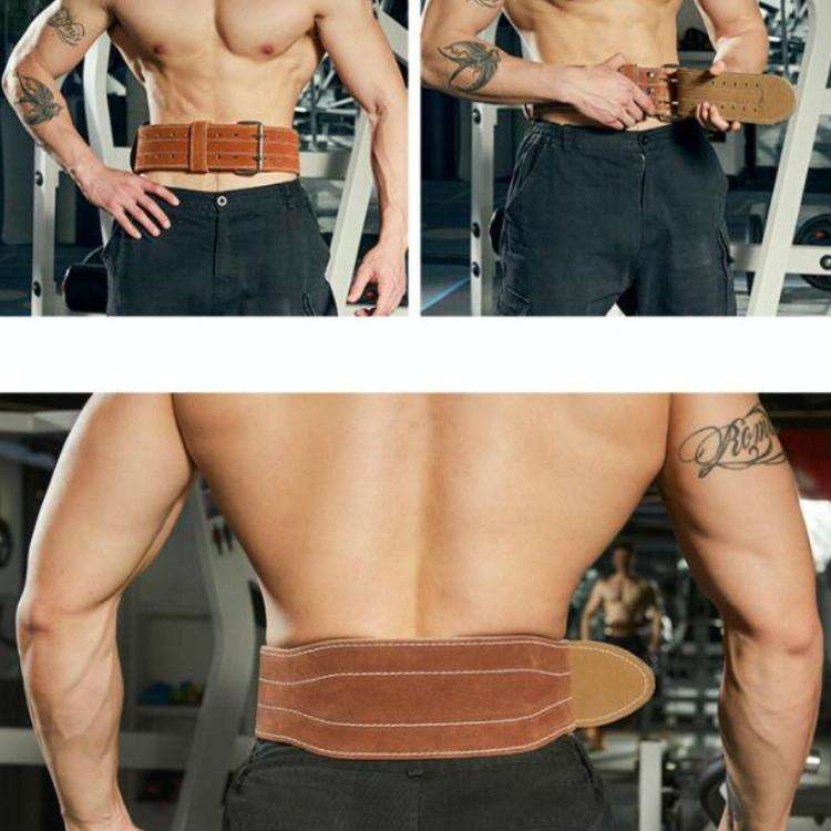 EADEN Cowhide Fitness Waist Protective Belt Squat Weightlifting Waist Support, Size:XL(Black)