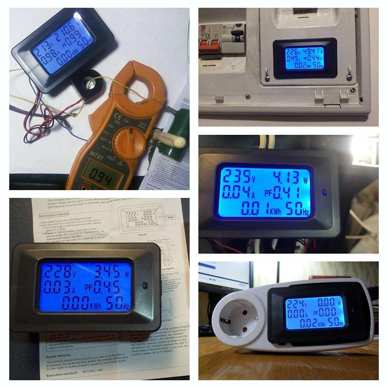 100A Household Multifunctional Watt-hour Meter AC Digital Voltage and Current Meter Power Monitor