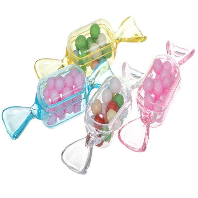 10 PCS/Set Transparent Creative Candy Box Small Candy-shaped Mini Plastic Box(Clear)