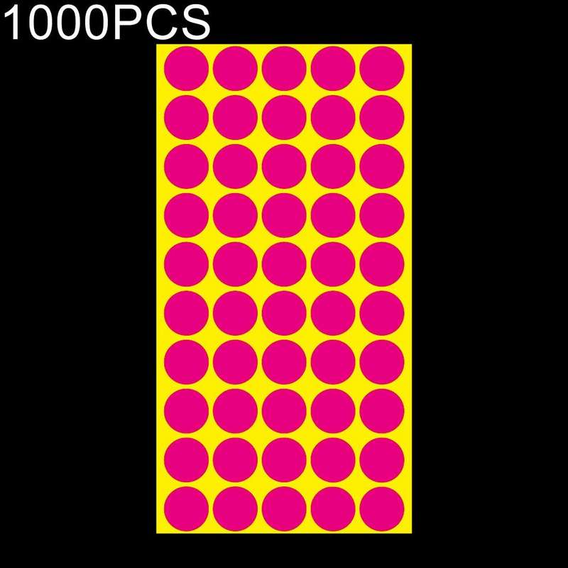 1000 PCS Round Shape Self-adhesive Colorful Mark Sticker Mark Label(Rose Red)
