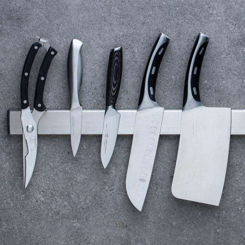 Stainless Steel Knife Holder Kitchen Rack Magnetic Suction Knife Holder, Length:40cm, Style:Free ...