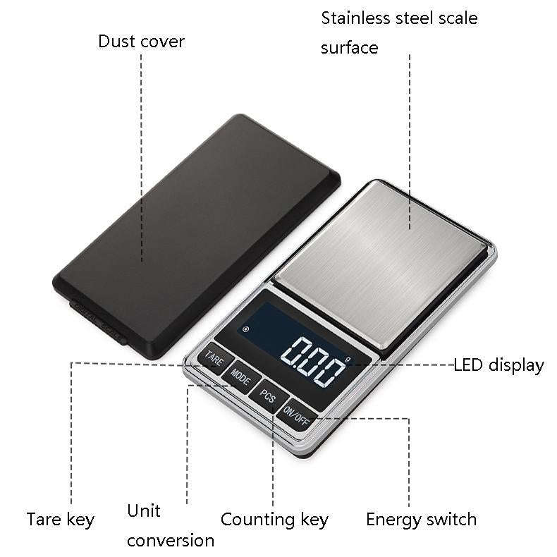 Kitchen Stainless Steel Mini Portable Scale High Precision Jewelry Scale Electronic Scale, Specif...