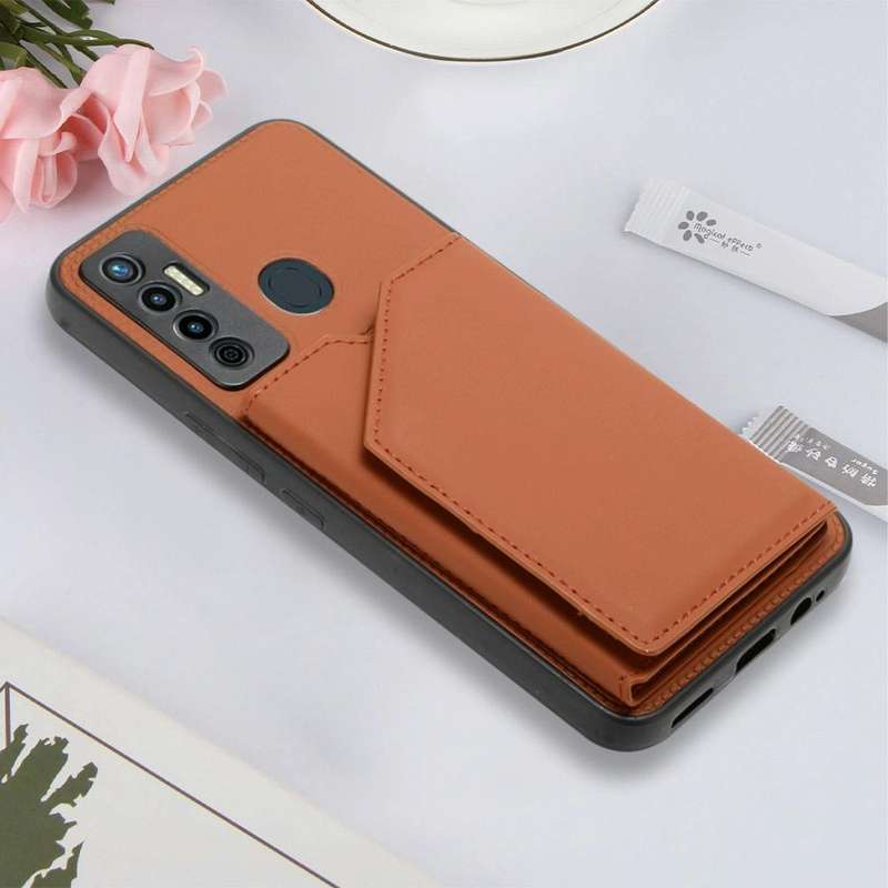 For Tecno Camon 17 Skin Feel PU + TPU + PC Phone Case(Brown)