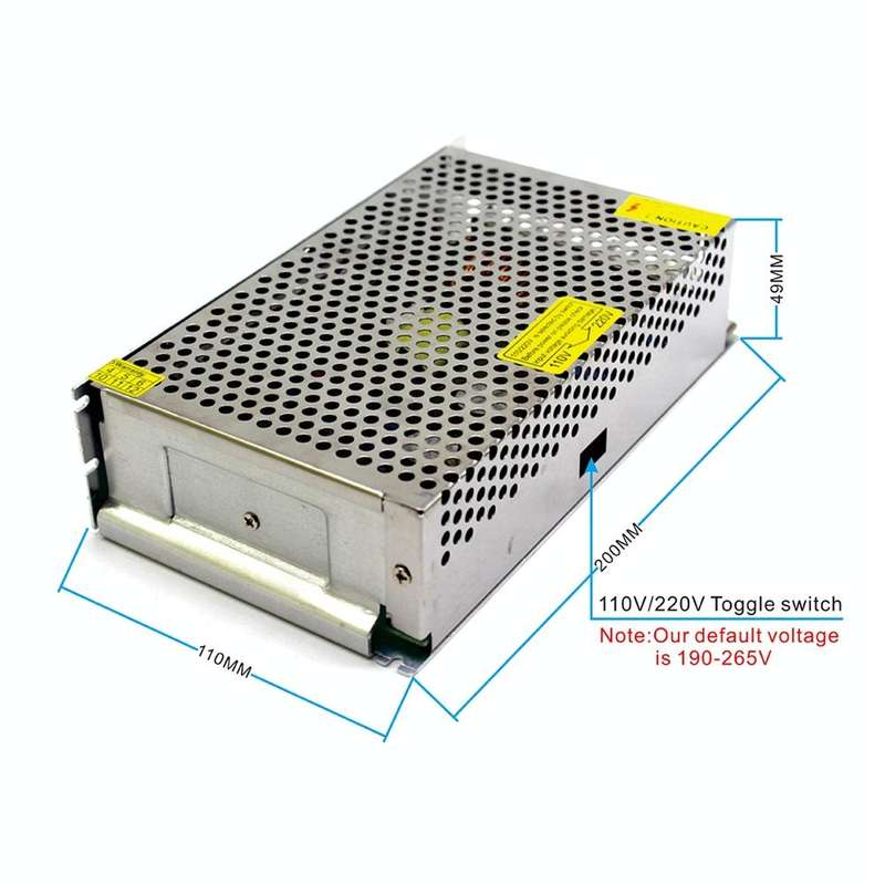 S-240-12 DC12V 20A 240W LED Regulated Switching Power Supply, Size: 200 x 110 x 49mm