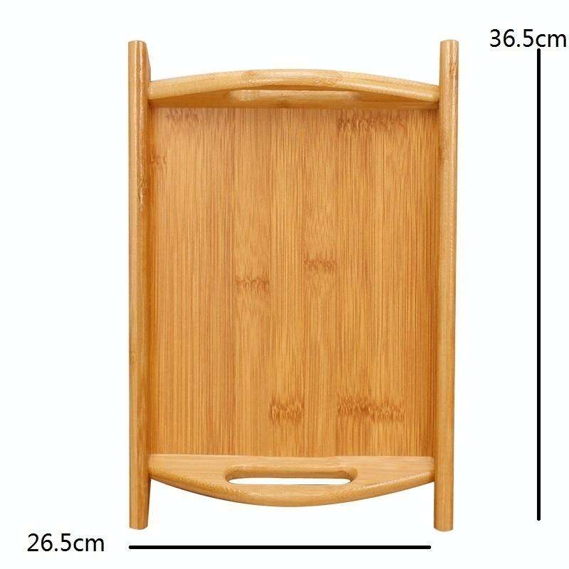 Bamboo Binaural Tea Set Tray Bread Display Tray, Size: 36.5x26.5cm
