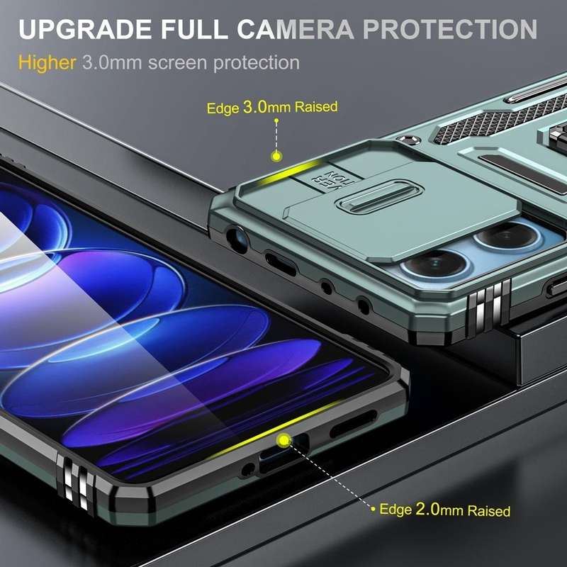 For Xiaomi Redmi Note 12 Pro 5G Global Armor PC + TPU Camera Shield Phone Case(Alpine Green)