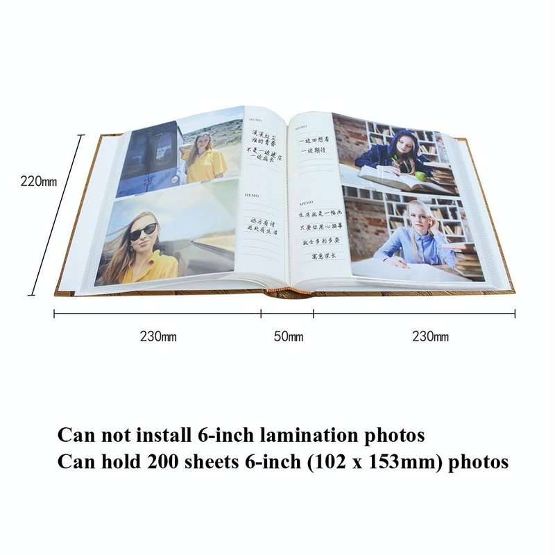 4R 6 Inch 200 Sheets Cloth Photo Album Baby Growth Memorial Album Interstitial Album(Purple Blue)