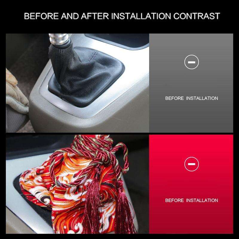 Car Personality Gear Cover Automatic Manual Gear Lever Dustproof Cover(Koi Black)