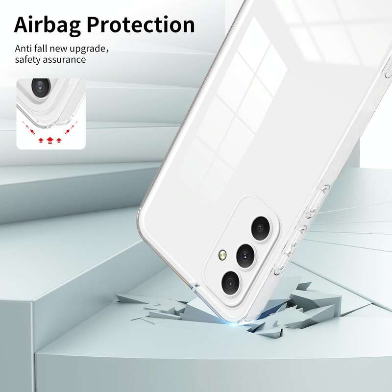 For Samsung Galaxy A35 3 in 1 Clear TPU Color PC Frame Phone Case(White)