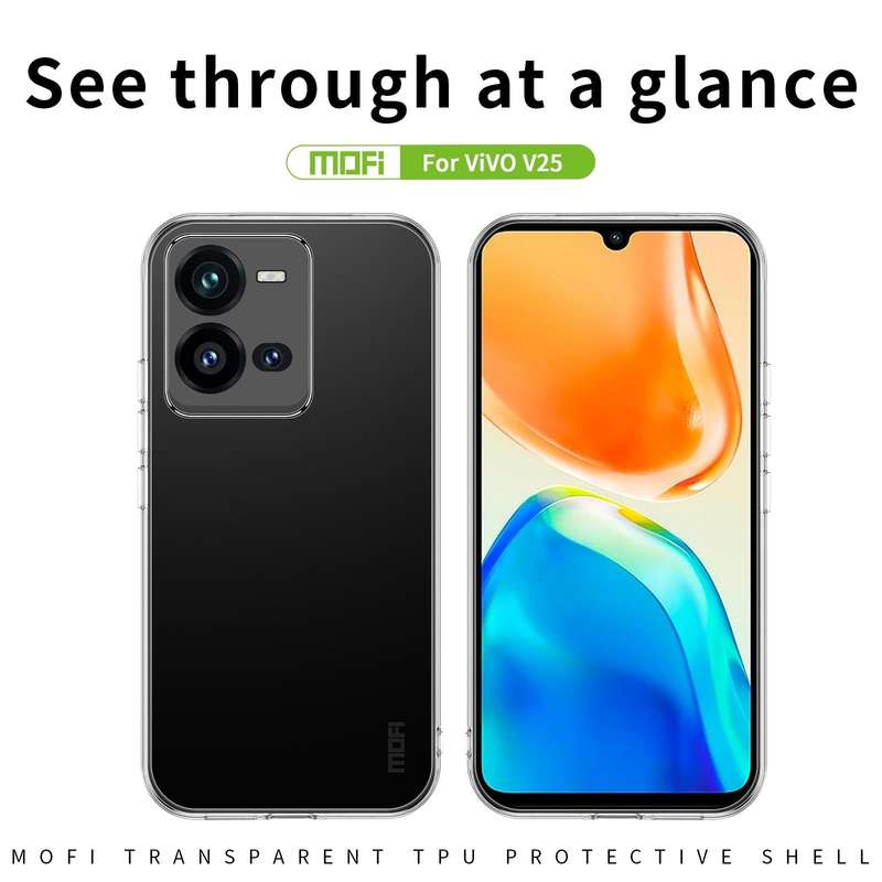 For vivo V25 MOFI Ming Series Ultra-thin TPU Phone Case(Transparent)