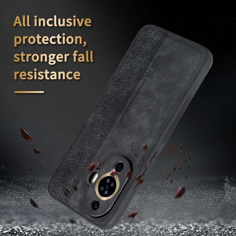 For Huawei nova 11 Pro AZNS 3D Embossed Skin Feel Phone Case(Brown)