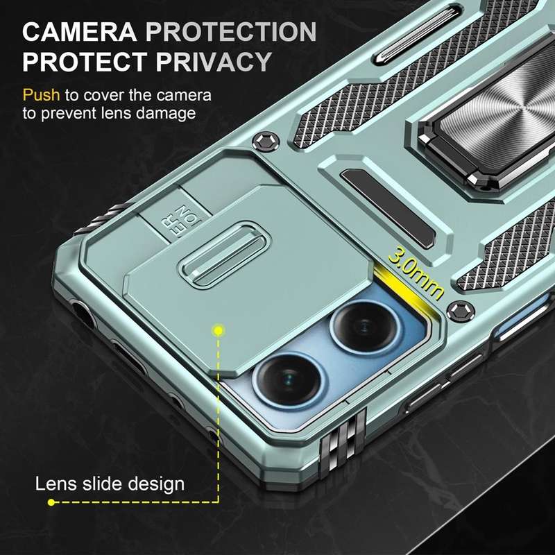 For Xiaomi Redmi Note 12 Pro 5G Global Armor PC + TPU Camera Shield Phone Case(Alpine Green)